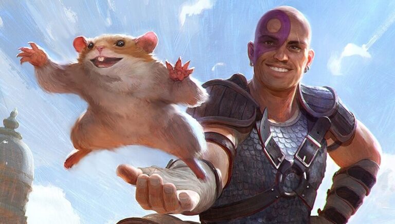 Minsc i Boo z Baldur's Gate na grafice z karty do Magic: The Gathering