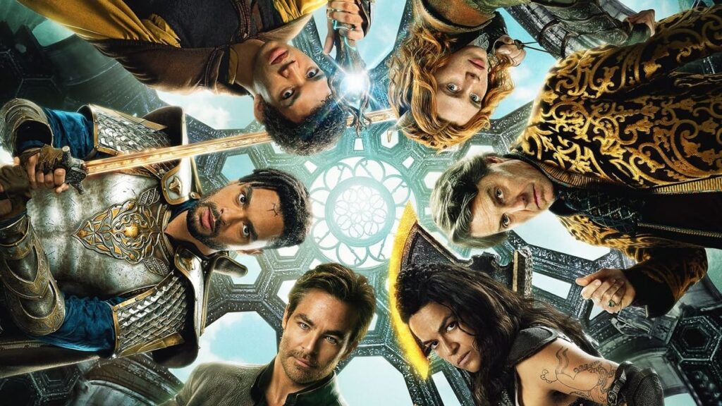 Główni bohaterowie Dungeons & Dragons: Złodziejski honor na plakacie filmu