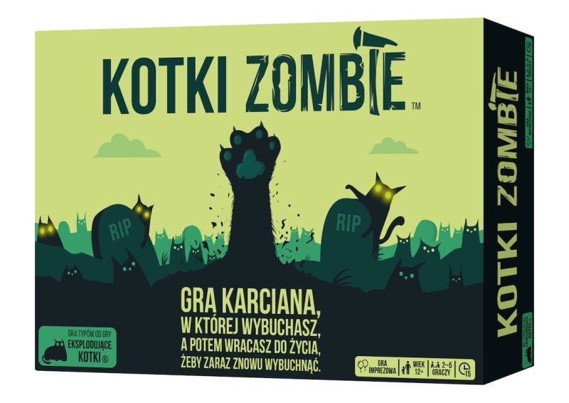 Pudełko z planszówki Eksplodujące Kotki Zombie