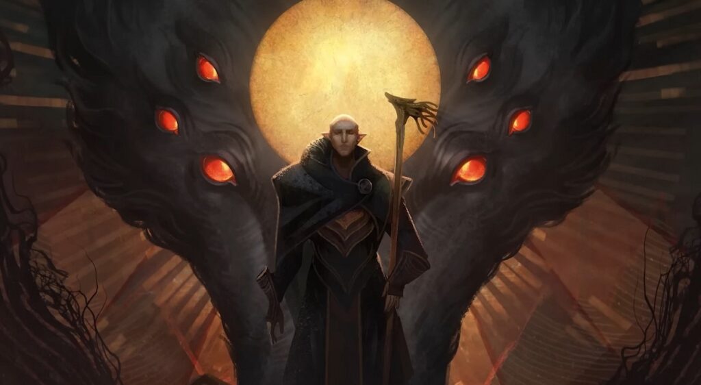 Mag Solas na grafice promocyjnej Dragon Age: Dreadwolf