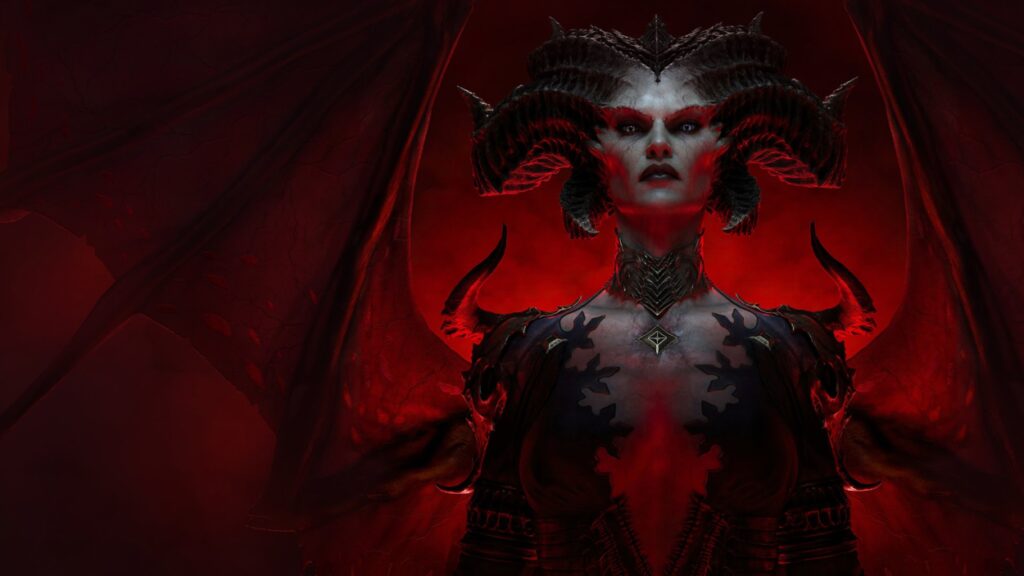 Lilith, czerwone tło