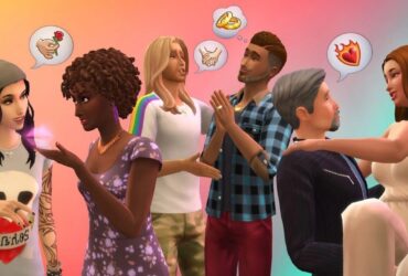 Kilka postaci z The Sims 4 podczas rozmowy