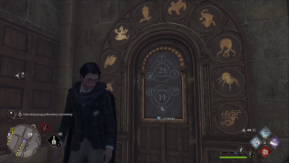 Jak otworzyć drzwi z zagadką i symbolami w Hogwarts Legacy? Różne znaki na futrynie