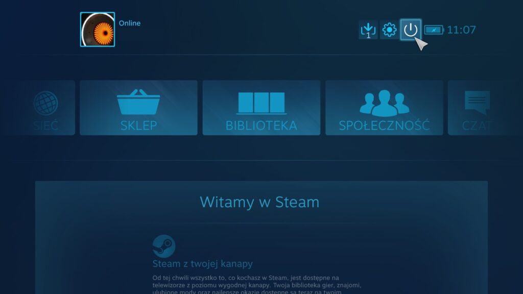 Tryb pełnoekranowy Steam