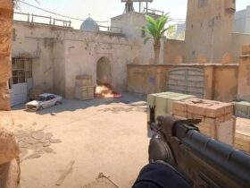 Gracz celujący z AK-47 w tunel w Counter-Strike 2