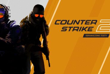 Banner reklamowy Counter-Strike 2 z dwoma antyterrorystami i logo gry