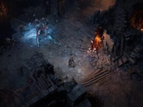 Bohater Diablo 4 walczący z wrogiem w podziemiach
