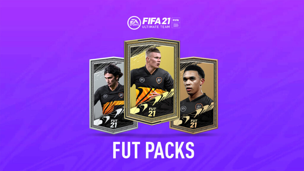 Okładki paczek do FIFA Ultimate Team na fioletowym tle