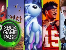 Kilka banerów gier oraz logo subskrypcji Xbox Game Pass