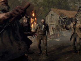 Grupa zombie atakująca gracza w Resident Evil 4 Remake