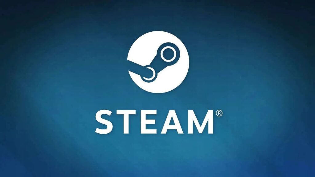 Logo Steam na niebieskim tle