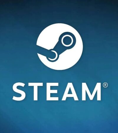 Logo Steam na niebieskim tle