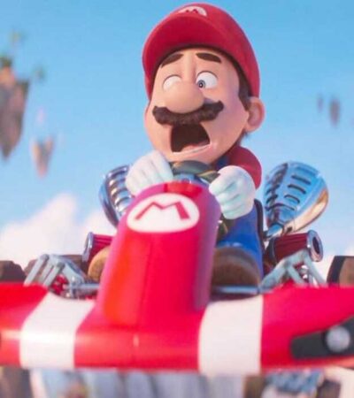 Mario spadający na gokarcie