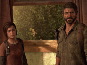 Ellie i Joel stojący w oświetlonym słońcem pokoju w The Last of Us Part 1