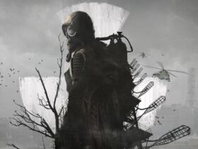 Bohater w masce przeciwgazowej na grafice promocyjnej gry STALKER 2: Heart of Chornobyl