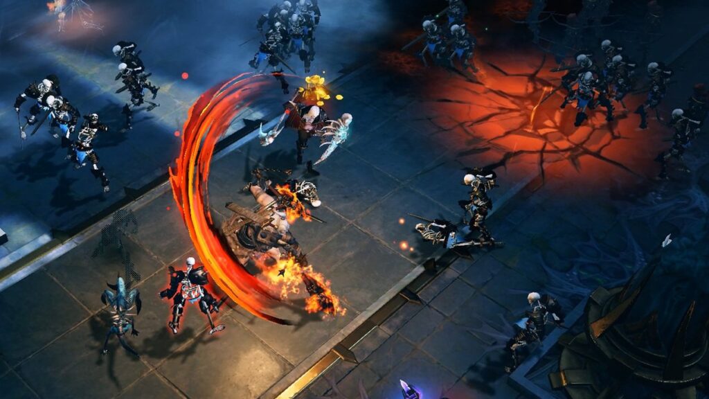Barbarzyńca walczący z nieumarłymi w Diablo Immortal