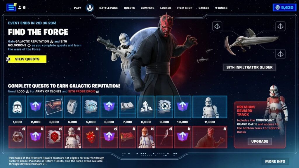 Mini przepustka bojowa Star Wars z Fortnite