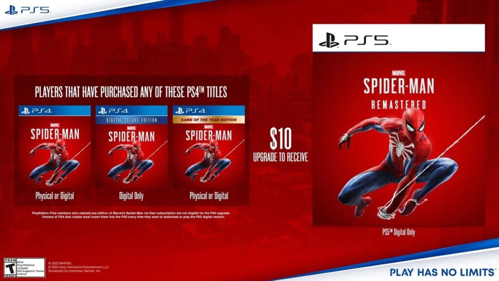 Baner reklamowy Marvel's Spider-Man Remastered w wersji na PlayStation 5