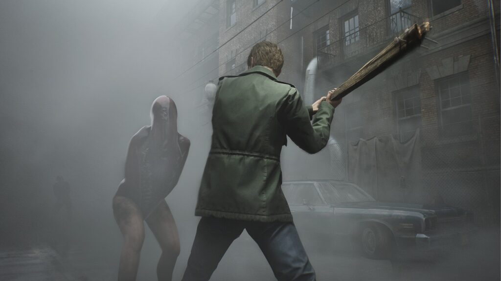 James atakujący potwora kijem baseballowym w Silent Hill 2 Remake