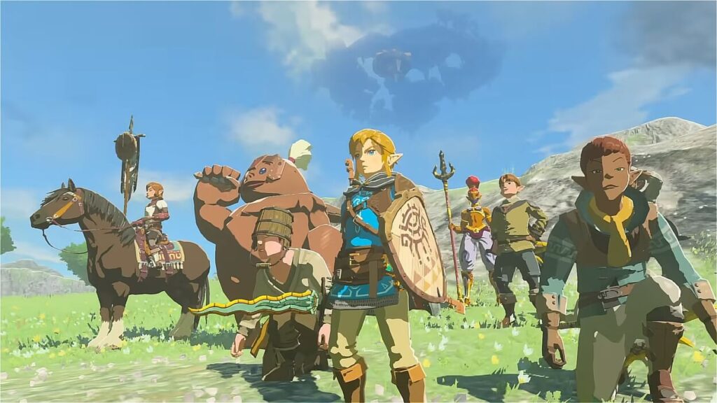 Link i inne postaci z The Legend of Zelda: Tears of the Kingdom