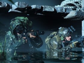 2 żołnierzy skrada się przez wodę w Call of Duty: Modern Warfare 2