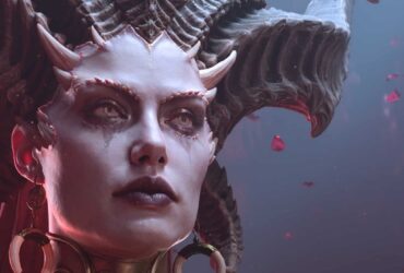 Twarz Lilith na zbliżeniu w Diablo 4