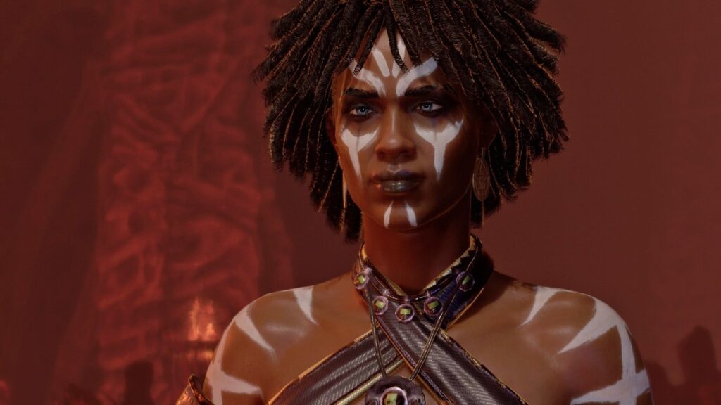 Kobieca postać z Diablo 4 na zbliżeniu