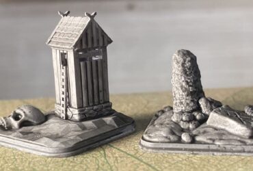 drukowanie 3d planszówki northgard niezbadane ziemie wydrukowane budynki, jakość 6K, autorem budynków jest Printed Bones