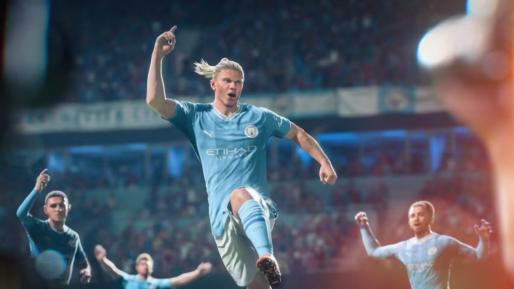 Haaland wykonujący cieszynkę w EA Sports FC 24