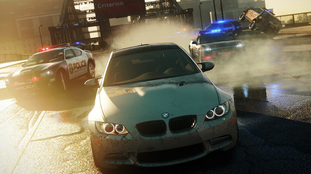 BMW uciekające od policji w Need for Speed Most Wanted