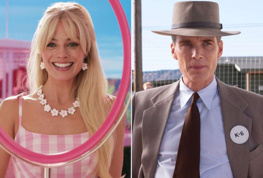 Cillian Murphy i Margot Robbie w swoich rolach w filmach Oppenheimer oraz Barbie