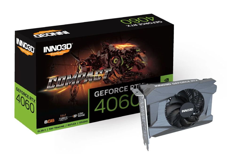Karta graficzna INNO3D RTX 4060 Compact wraz z pudełkiem