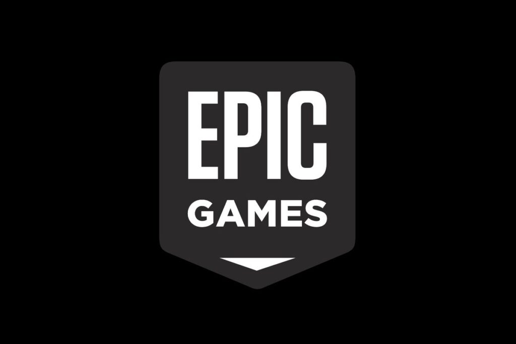 Logo Epic Games na czarnym tle