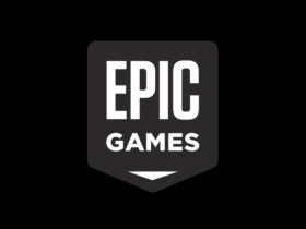 Logo Epic Games na czarnym tle