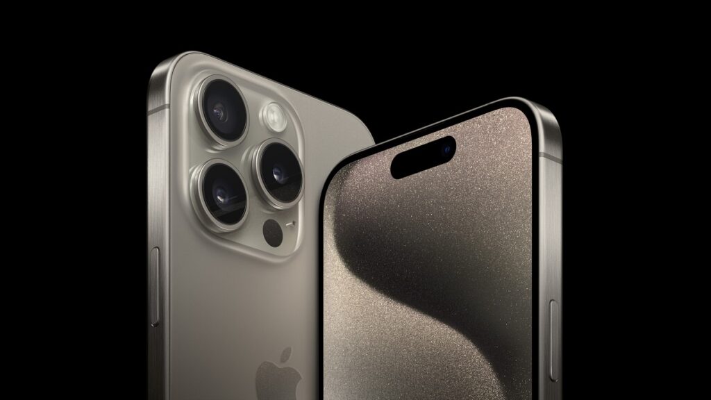 Front i tył iPhone'a 15 Pro od Apple