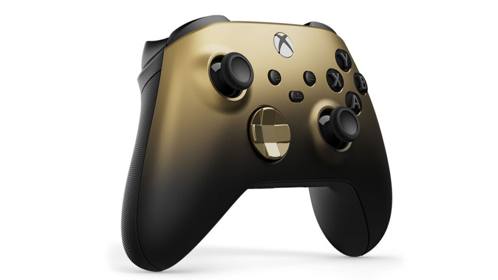 Lewy bok kontrolera Xbox Gold Shadow