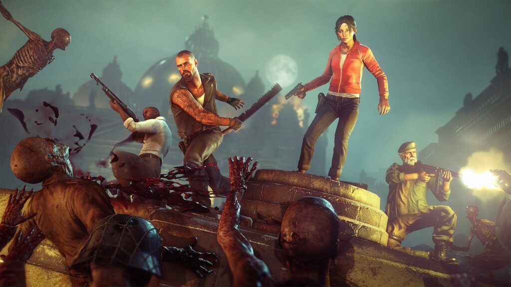 Kilku bohaterów walczących z zombie w Left 4 Dead