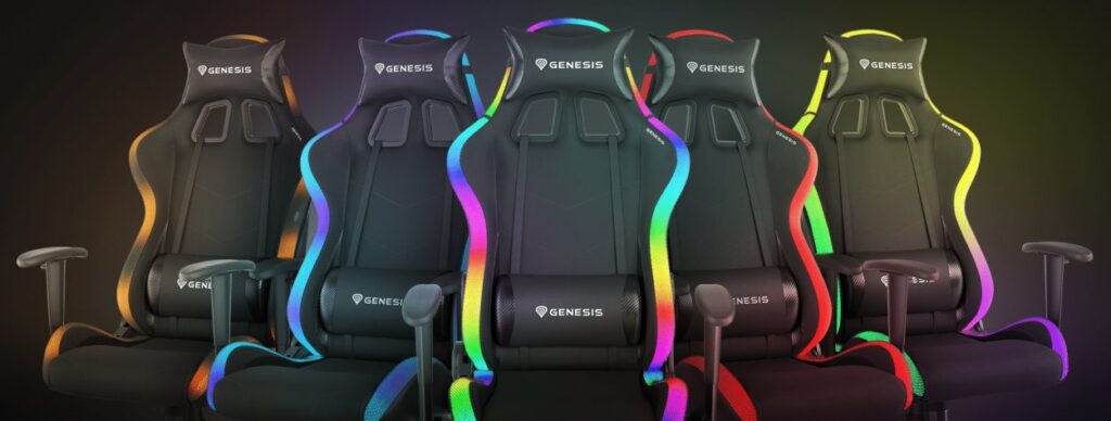 Wiele trybów podświetlenia w fotelu Genesis Trit 500 RGB