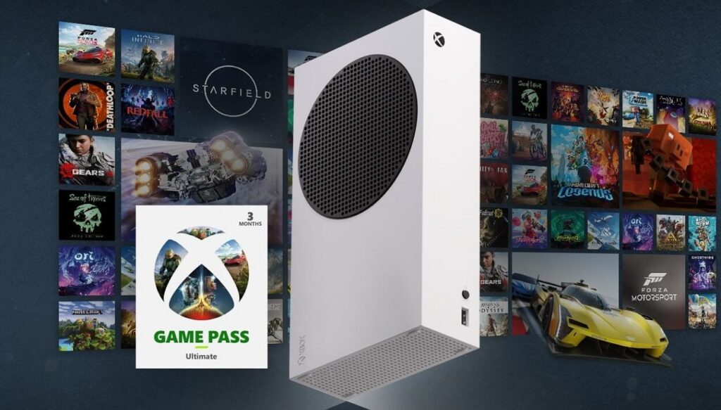 Konsola, Game Pass i gry na grafice promocyjnej Xboxa