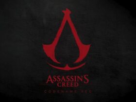 Czerwone logo Assassin's Creed Codename Red na czarnym tle
