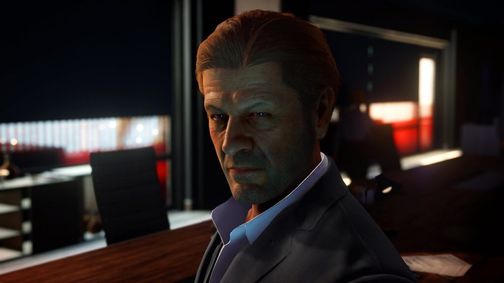 Sean Bean jako Mark Faba w Hitman: World of Assassination