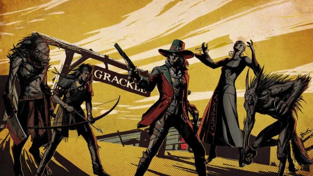 Rewolwerowiec na komiksowej grafice z Weird West