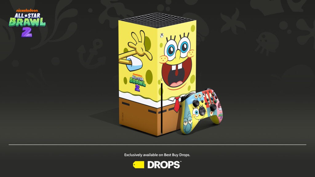 Konsola Xbox Series X z motywem SpongeBoba Kanciastoportego