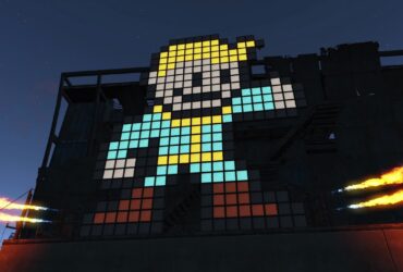 Pikselowy Vault Boy w Falloucie 4