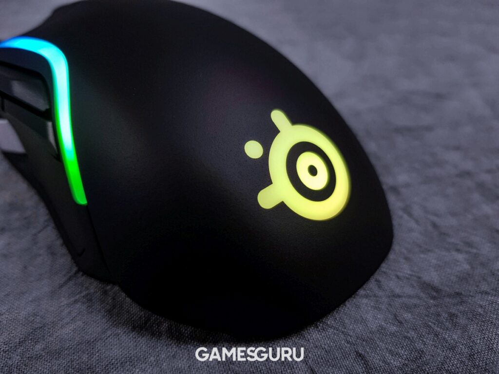 Żółte podświetlenie myszy SteelSeries Rival 5