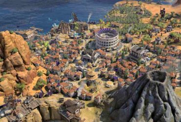 Mapa Civilization 7 obok wulkanu