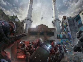 Kilku operatorów z Rainbow Six Siege X podczas walki wśród miejskich budynków
