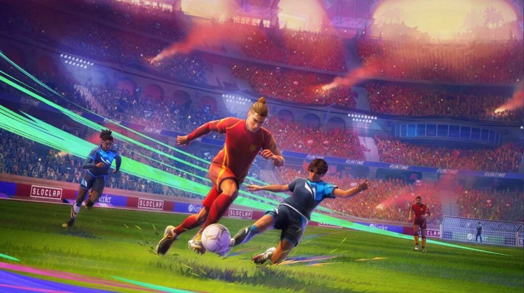 Piłkarze rozgrywający mecz na stadionie w Rematch