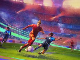 Piłkarze rozgrywający mecz na stadionie w Rematch