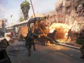 Kilkoro żołnierzy biegnie wśród wybuchów w Battlefield 6